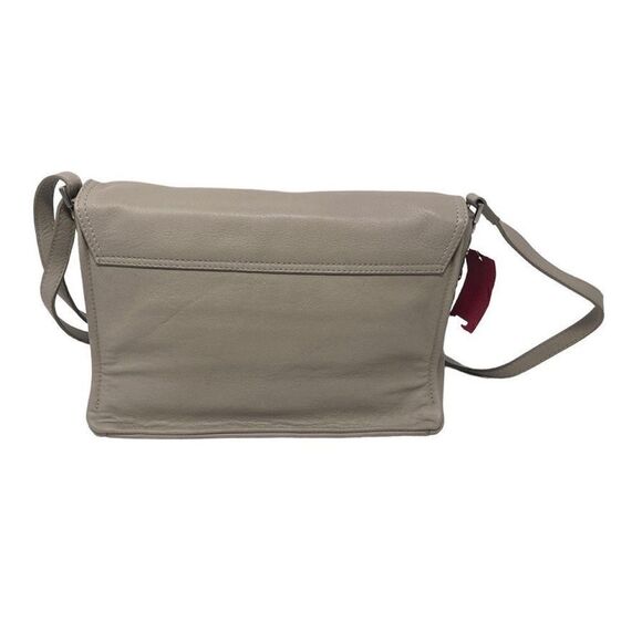 Orciani Leather Light Beige Crossbody Shoulder Bag Handbag Purse Minimalist VTG - Picture 2 of 16